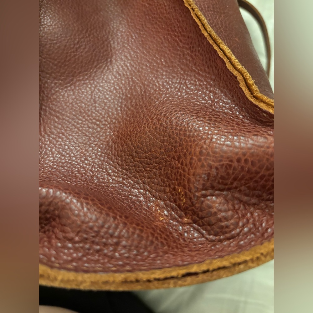Portland leather north / south Lola Crossbody bag w/zipper  - color, nutmeg - Picture 11 of 16
